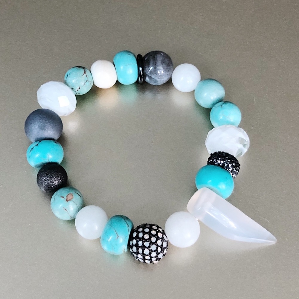 Bracelet with Turquoise and Horn Stones